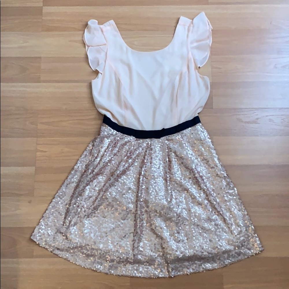 Peach dress w/sequin bottom